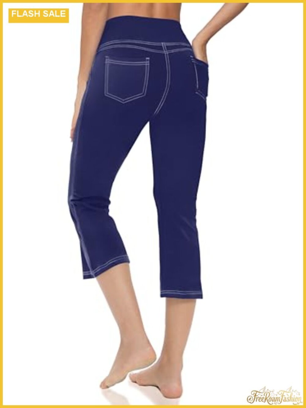 High Waisted Capri Leggings with Pockets Tummy Control Yoga Pants